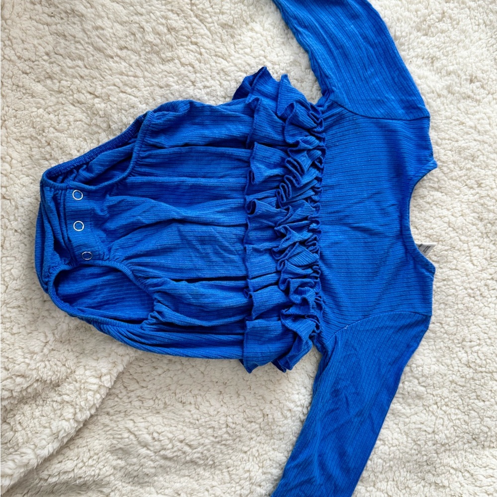 Blue Long Sleeve Baby Body Suit
